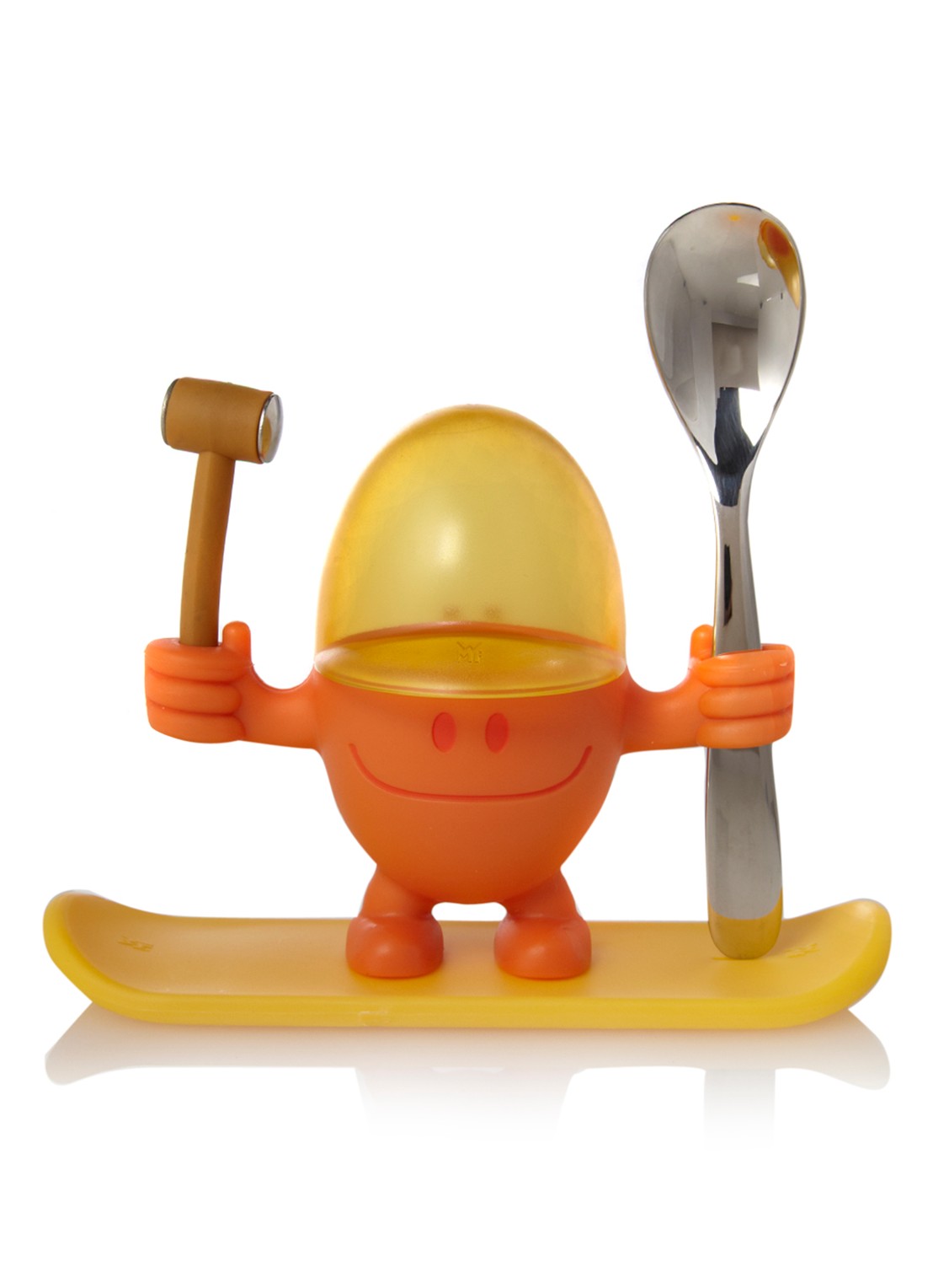WMF McEgg eierdop met lepel 11 cm 2-delig - voorkant 2 orange