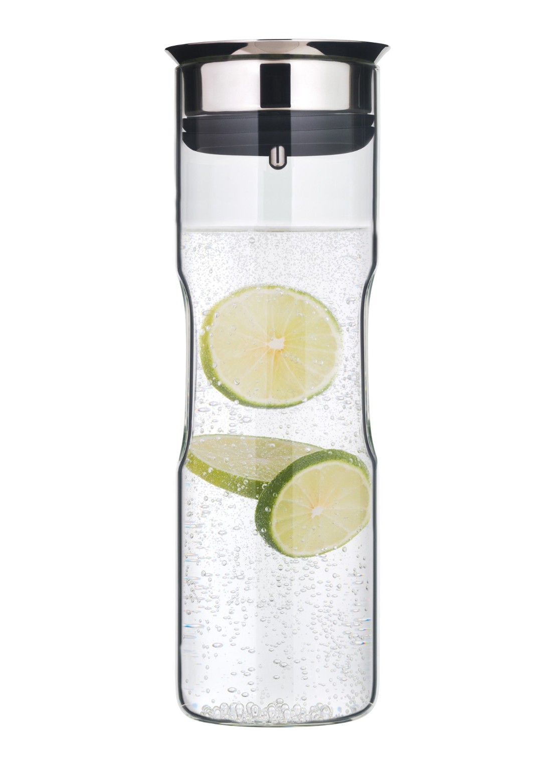 WMF Motion karaf van glas 1,25 liter - detail zilver