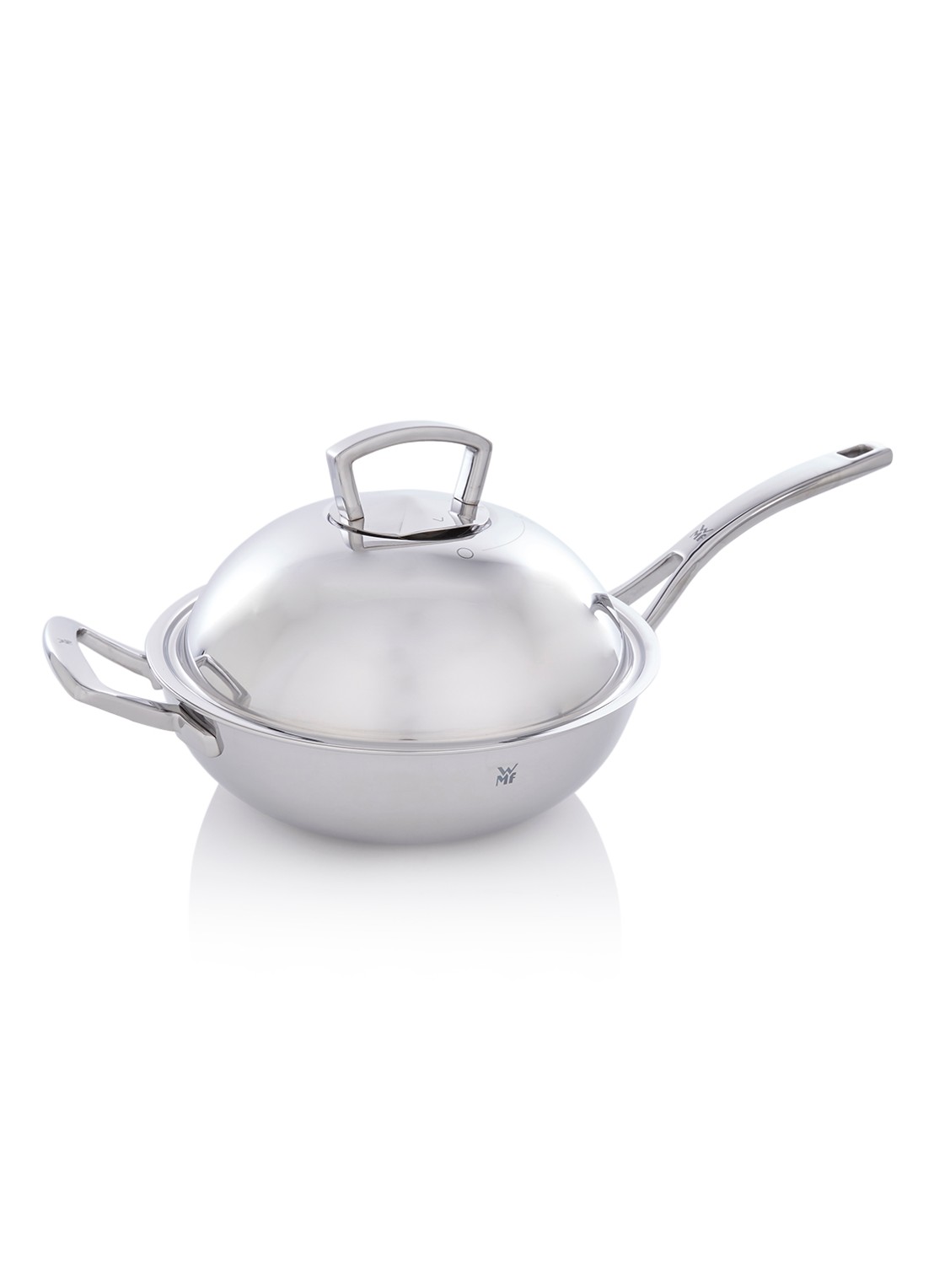 WMF Multiply wok met deksel Ø28 cm - voorkant roestvrijstaal