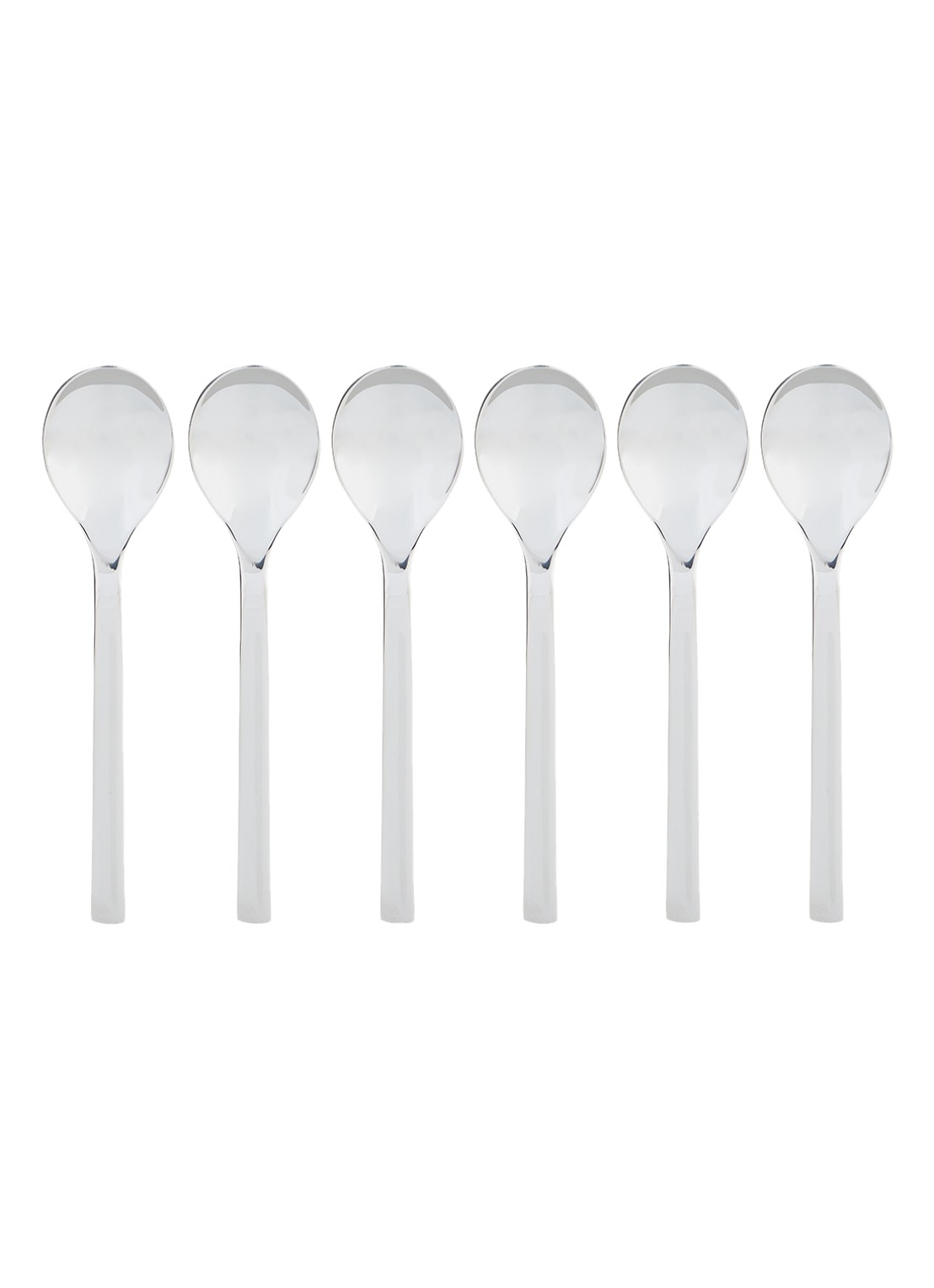 WMF Nuova koffie- en theelepelset 6-delig - voorkant zilver