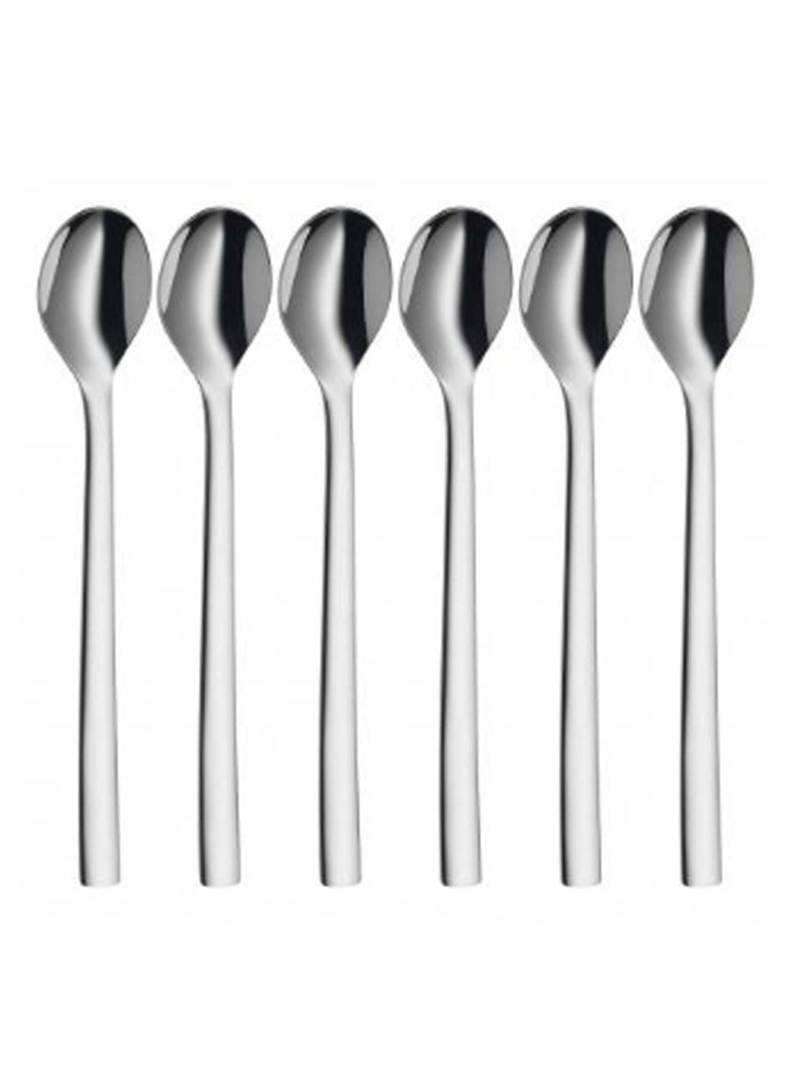 WMF Nuova latte macchiato-lepelset 6-delig - voorkant 2 zilver