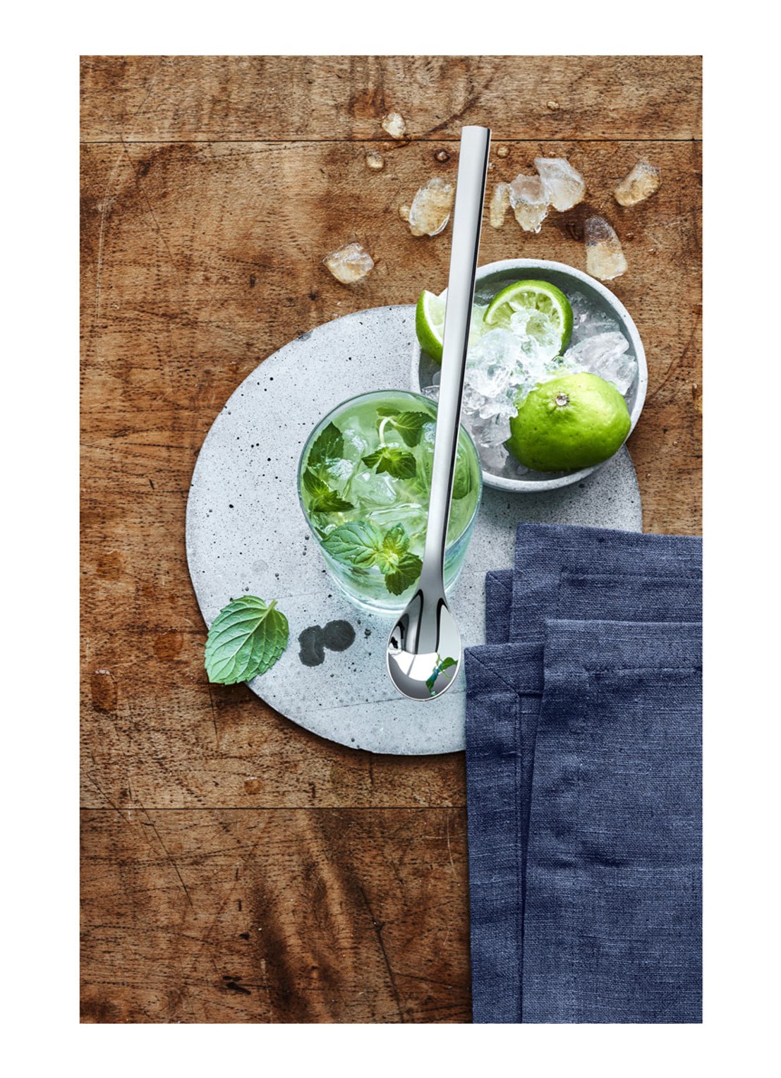 WMF Nuova longdrinklepelset 6-delig - voorkant 2 zilver