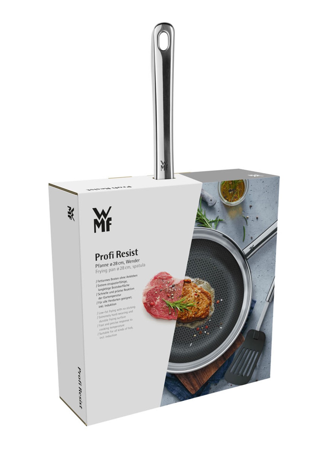 WMF Profi Resist koekenpan met Profi Plus spatel Ø28 cm - voorkant 2 zilver
