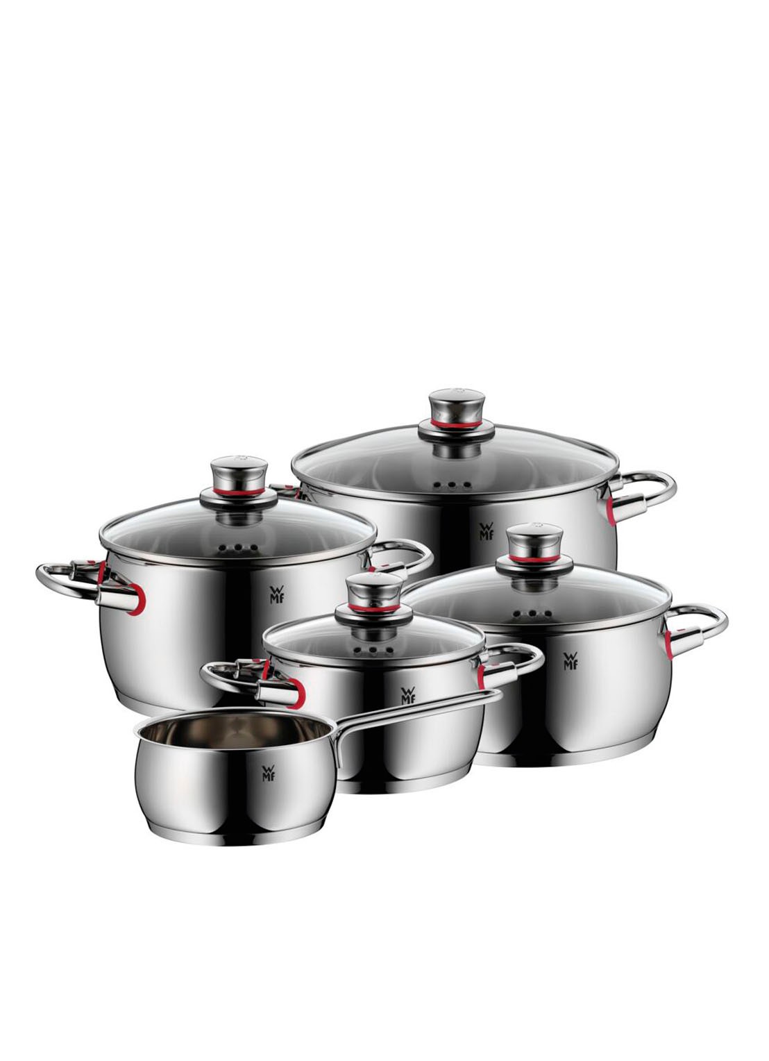 WMF Quality One pannenset 5-delig - voorkant chroom