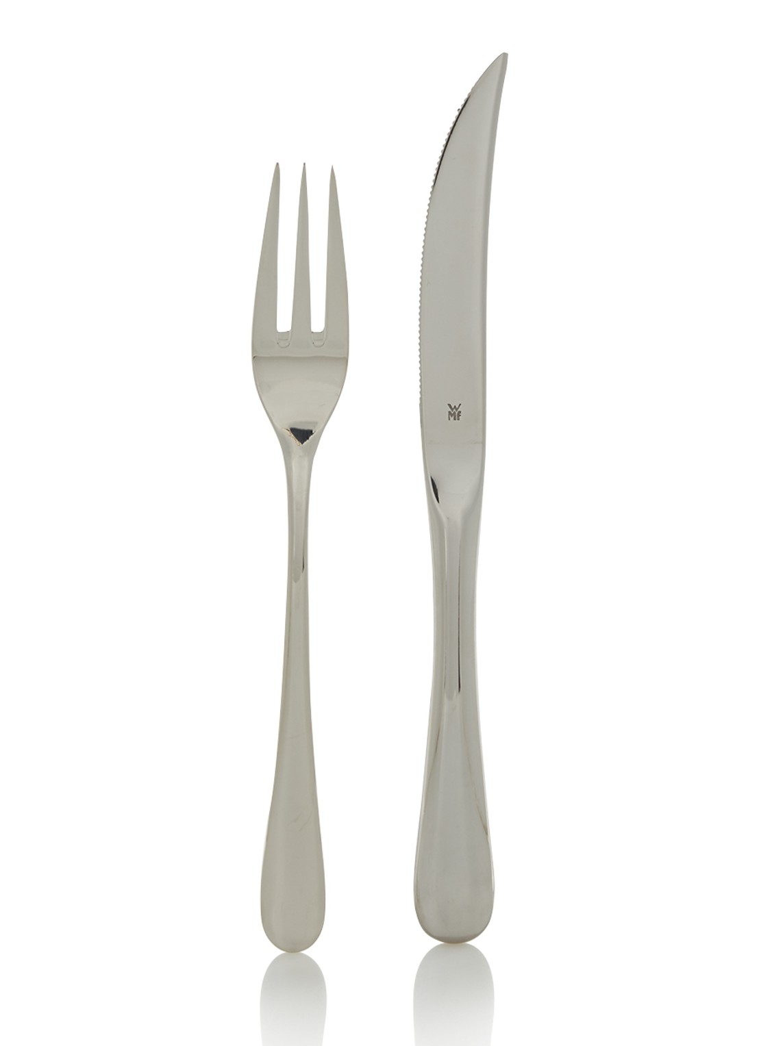 WMF Steakbestekset 12-delig in kist van hout - voorkant zilver