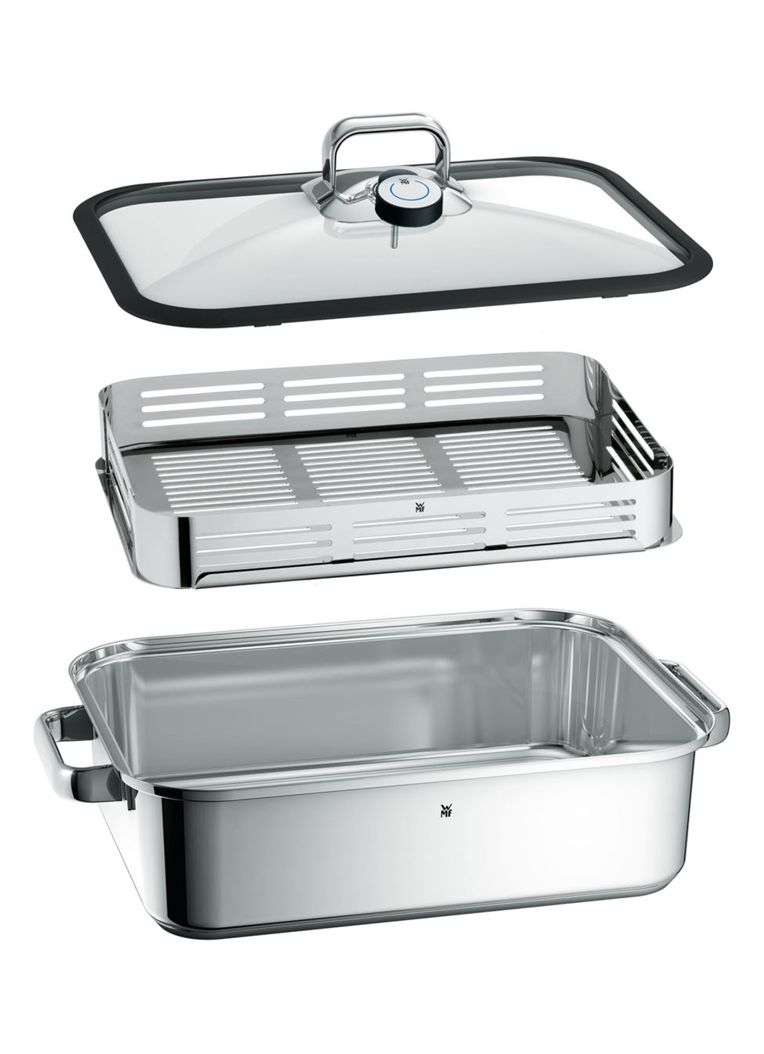 WMF Vitalis Aroma stoompan  - detail zilver