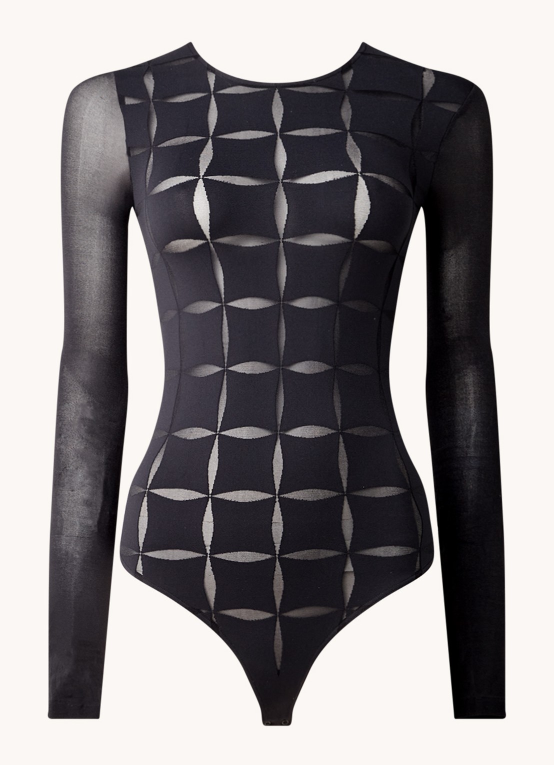 Wolford Anniversary stringbody met mesh - voorkant 2 zwart