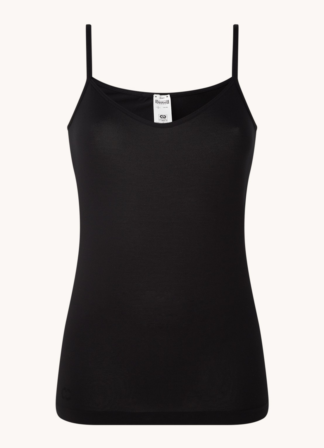 Wolford Aurora Hawaii spaghetti top - voorkant 2 zwart