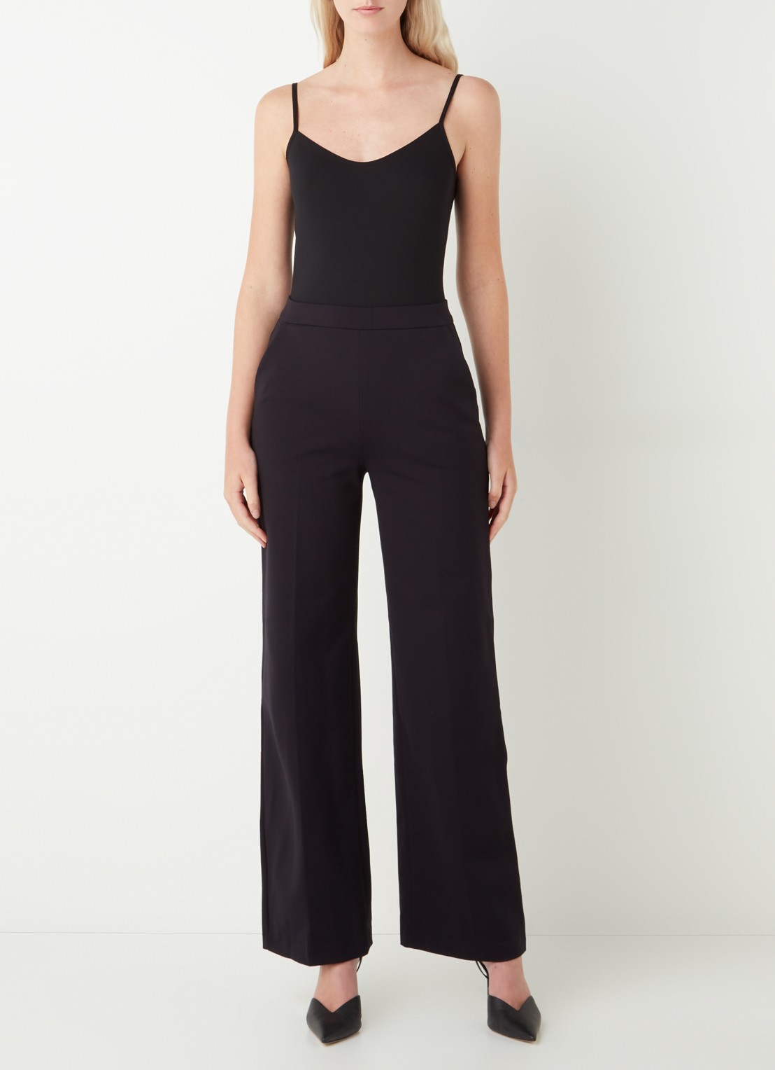 Wolford Aurora Hawaii spaghetti top - voorkant 3 zwart