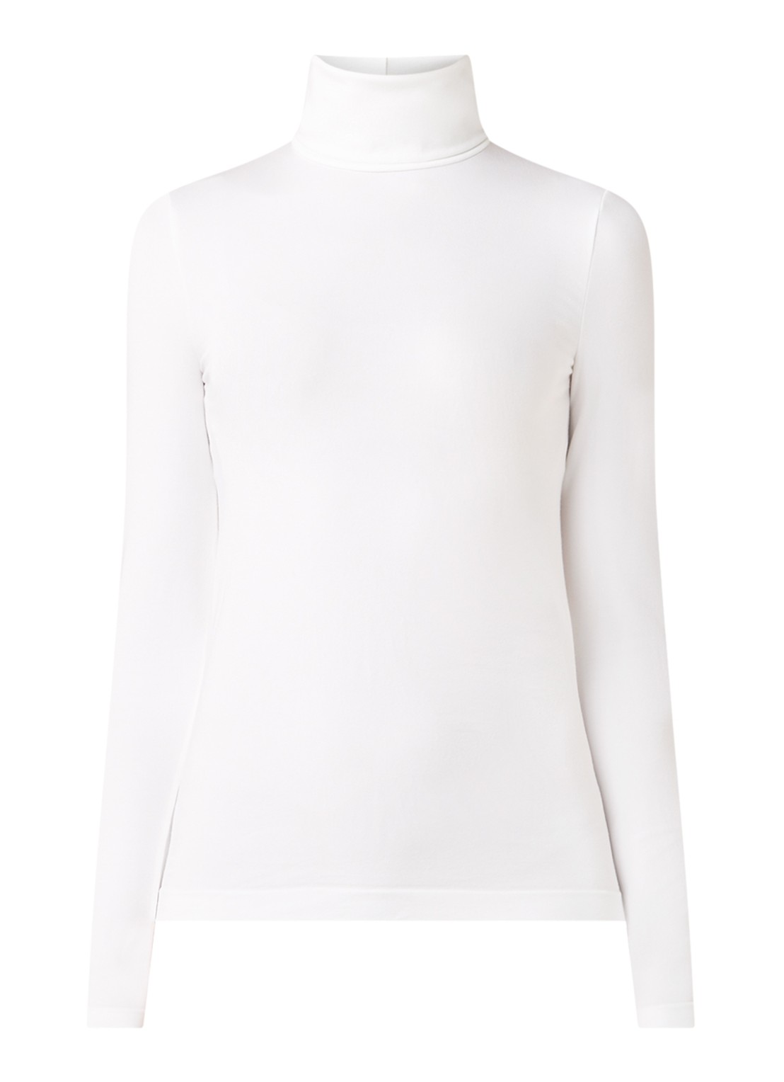 Wolford Aurora longsleeve van jersey met col - voorkant 2 wit