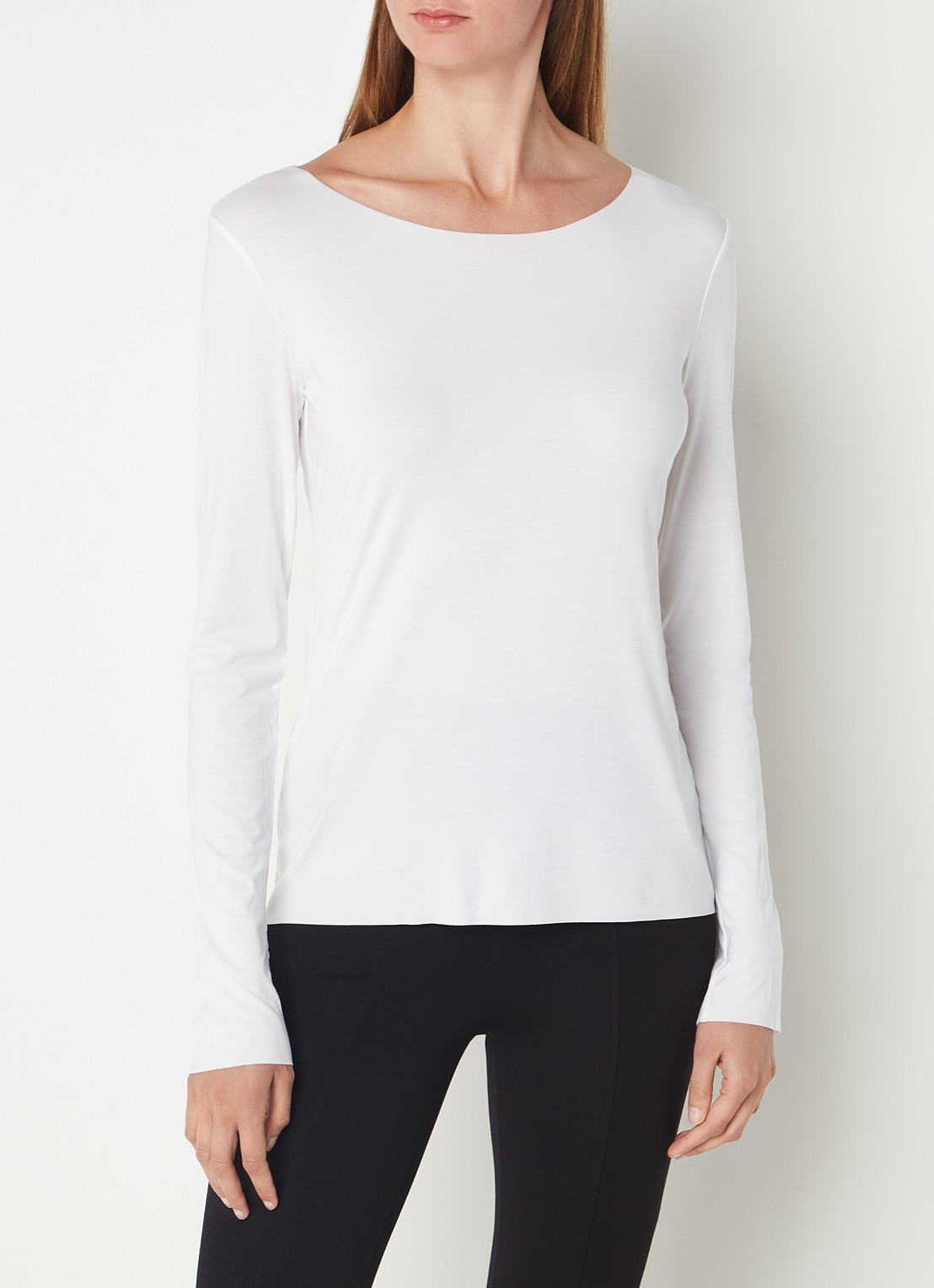 Wolford Aurora longsleeve van modal - detail wit