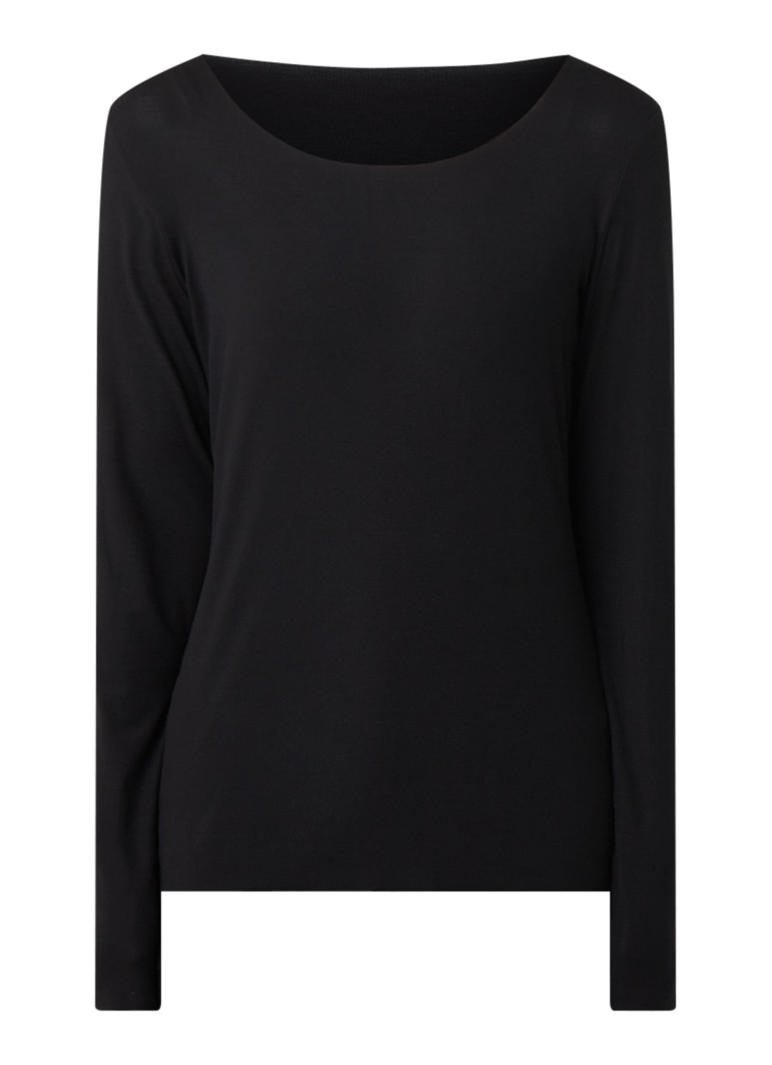 Wolford Aurora longsleeve van modal - voorkant zwart