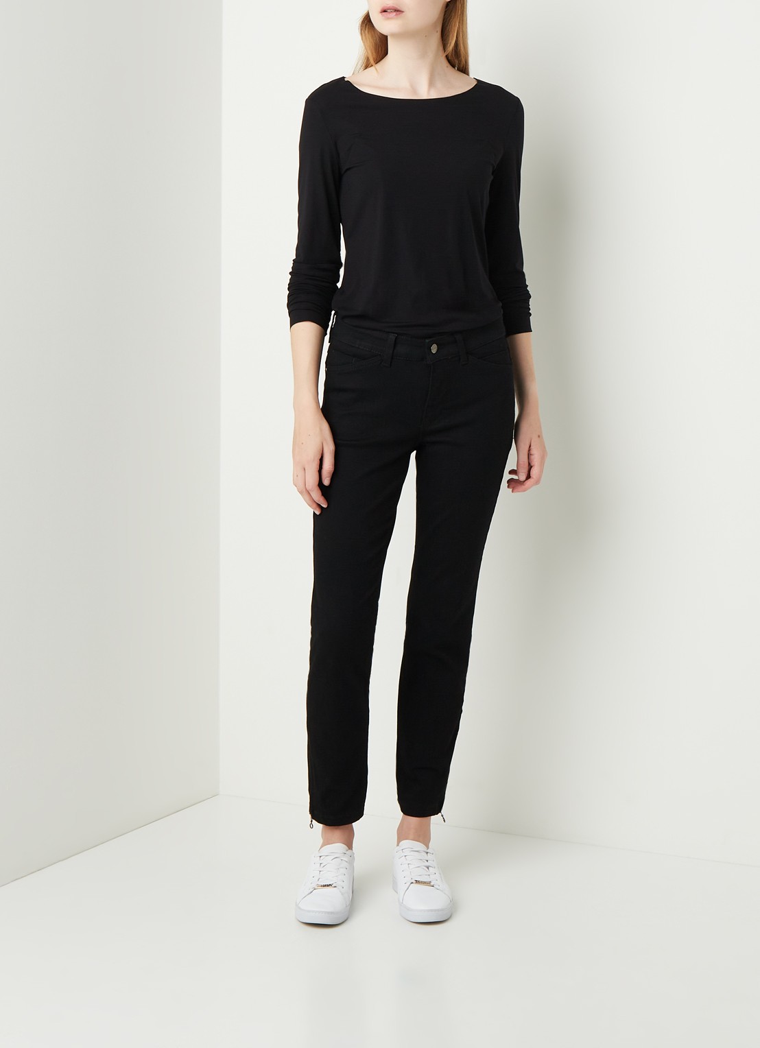 Wolford Aurora longsleeve van modal - voorkant 2 zwart