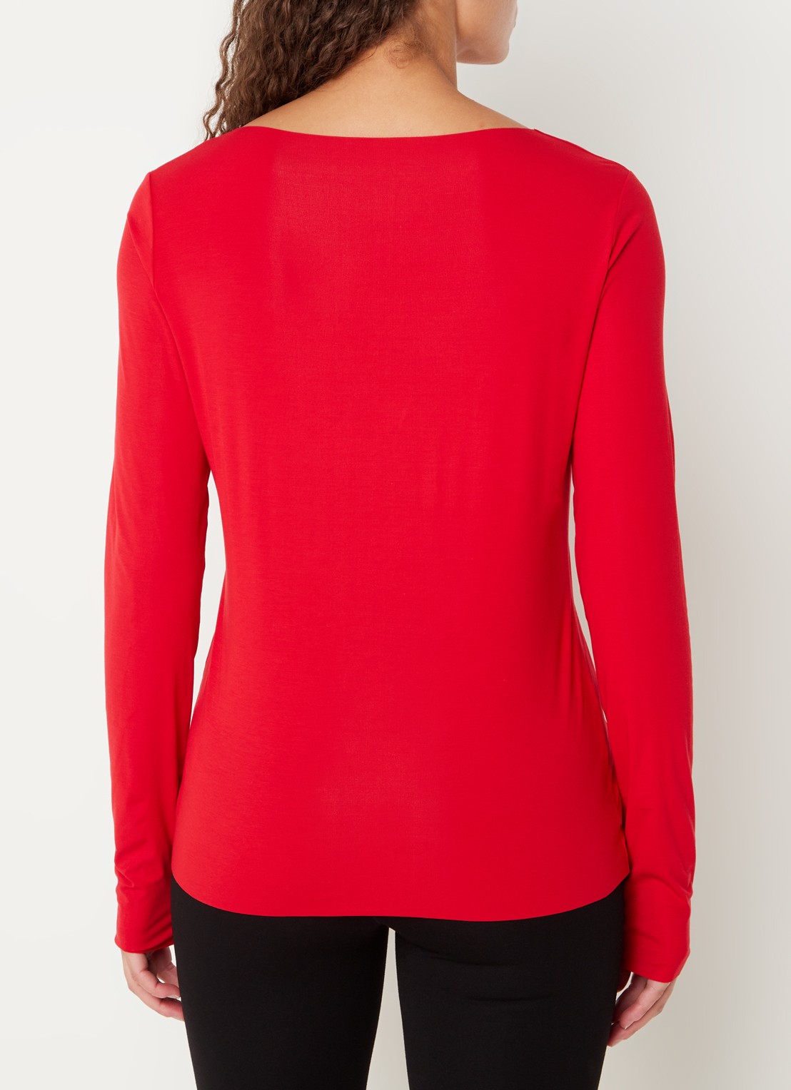 Wolford Aurora longsleeve van modal - achterkant 2 kersenrood