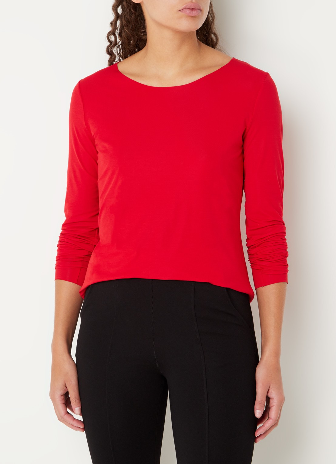 Wolford Aurora longsleeve van modal - detail kersenrood