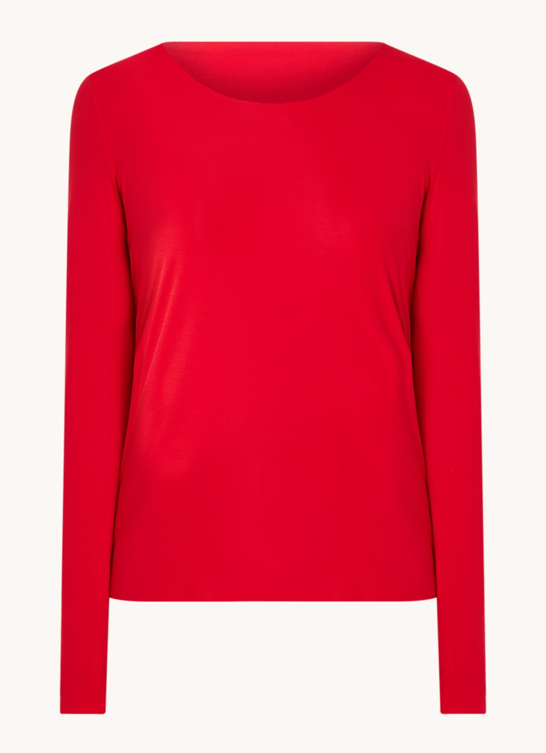 Wolford Aurora longsleeve van modal - voorkant 3 kersenrood