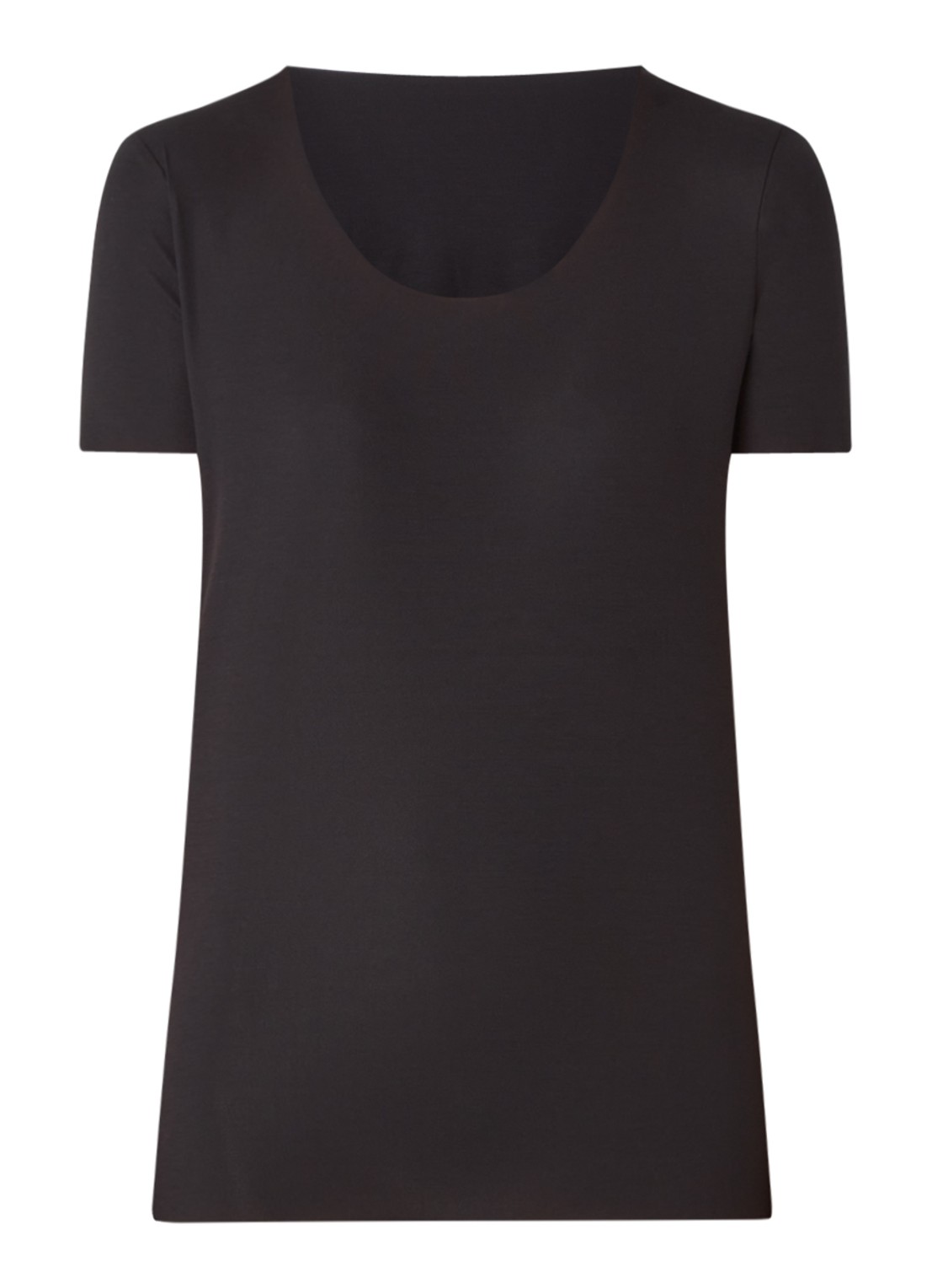 Wolford Aurora T-shirt van jersey - voorkant 3 diepzwart