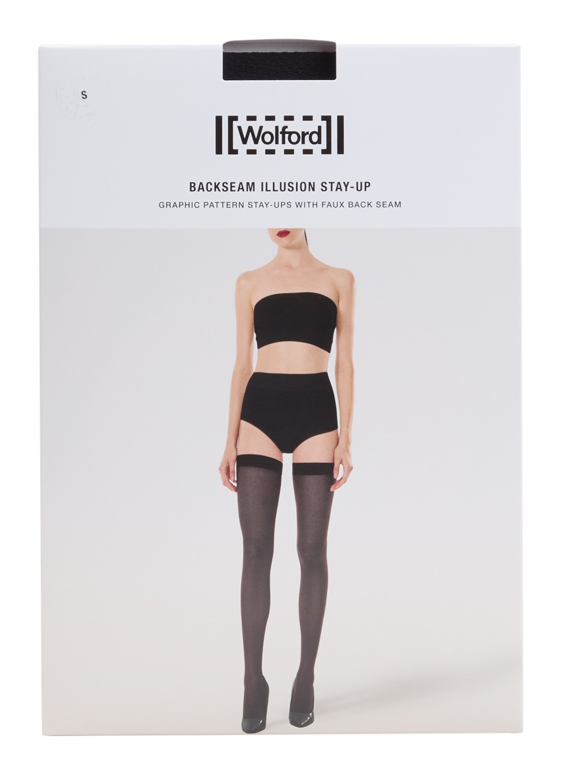 Wolford Backseam Illusion stay ups in 30 denier  - voorkant zwart