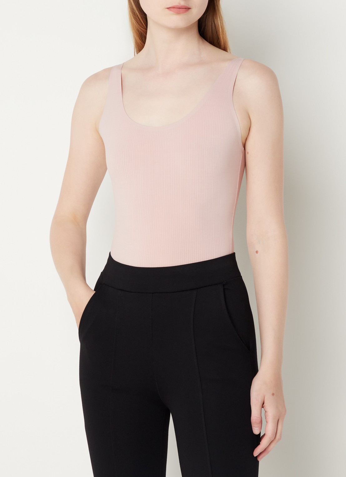 Wolford Beauty Cotton mouwloze stringbody - detail 4 oudroze