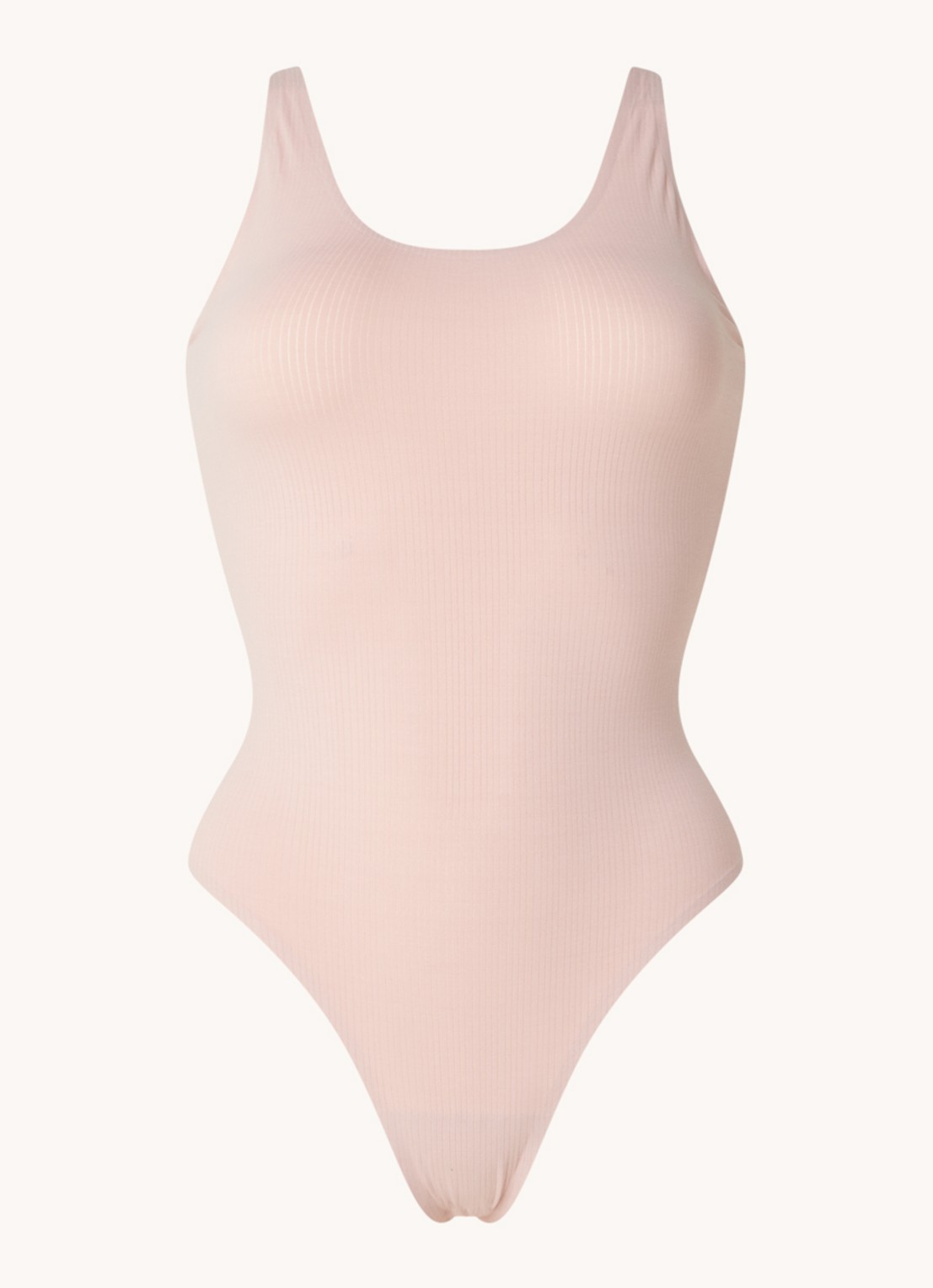 Wolford Beauty Cotton mouwloze stringbody - voorkant 3 oudroze