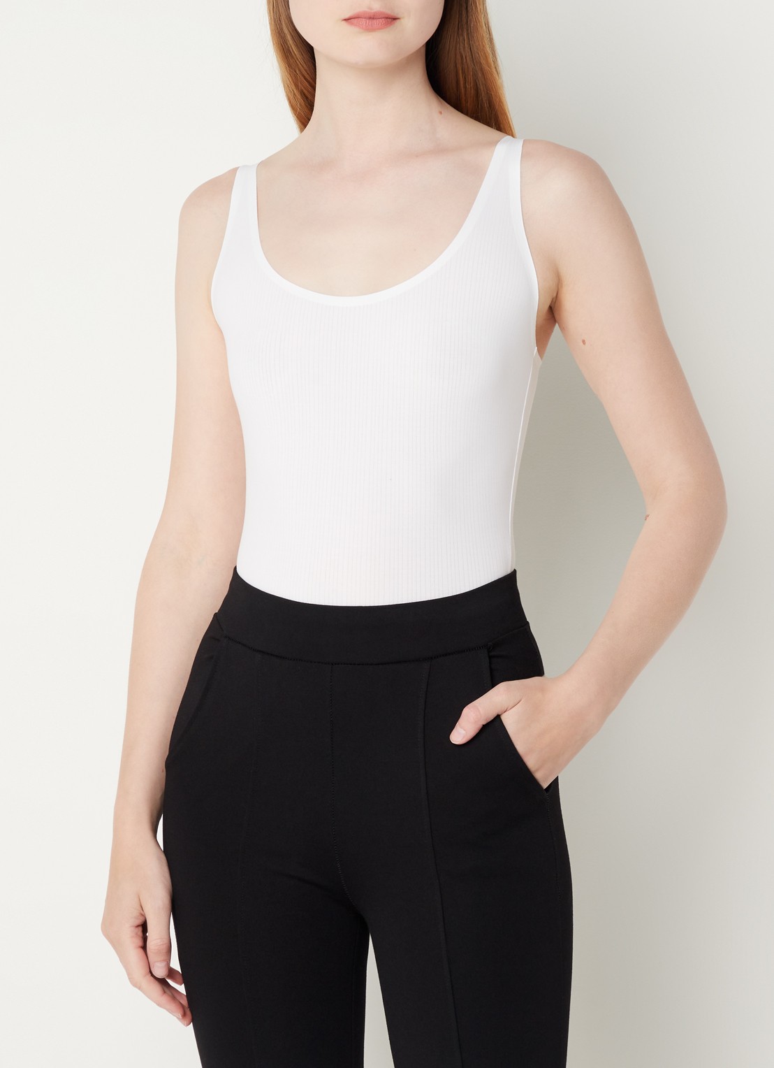 Wolford Beauty Cotton mouwloze stringbody - detail 2 wit