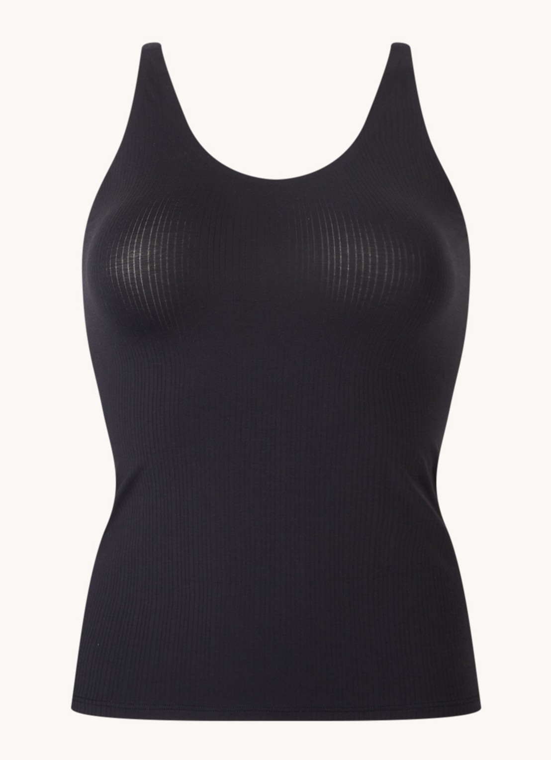 Wolford Beauty Cotton tanktop - voorkant 2 zwart