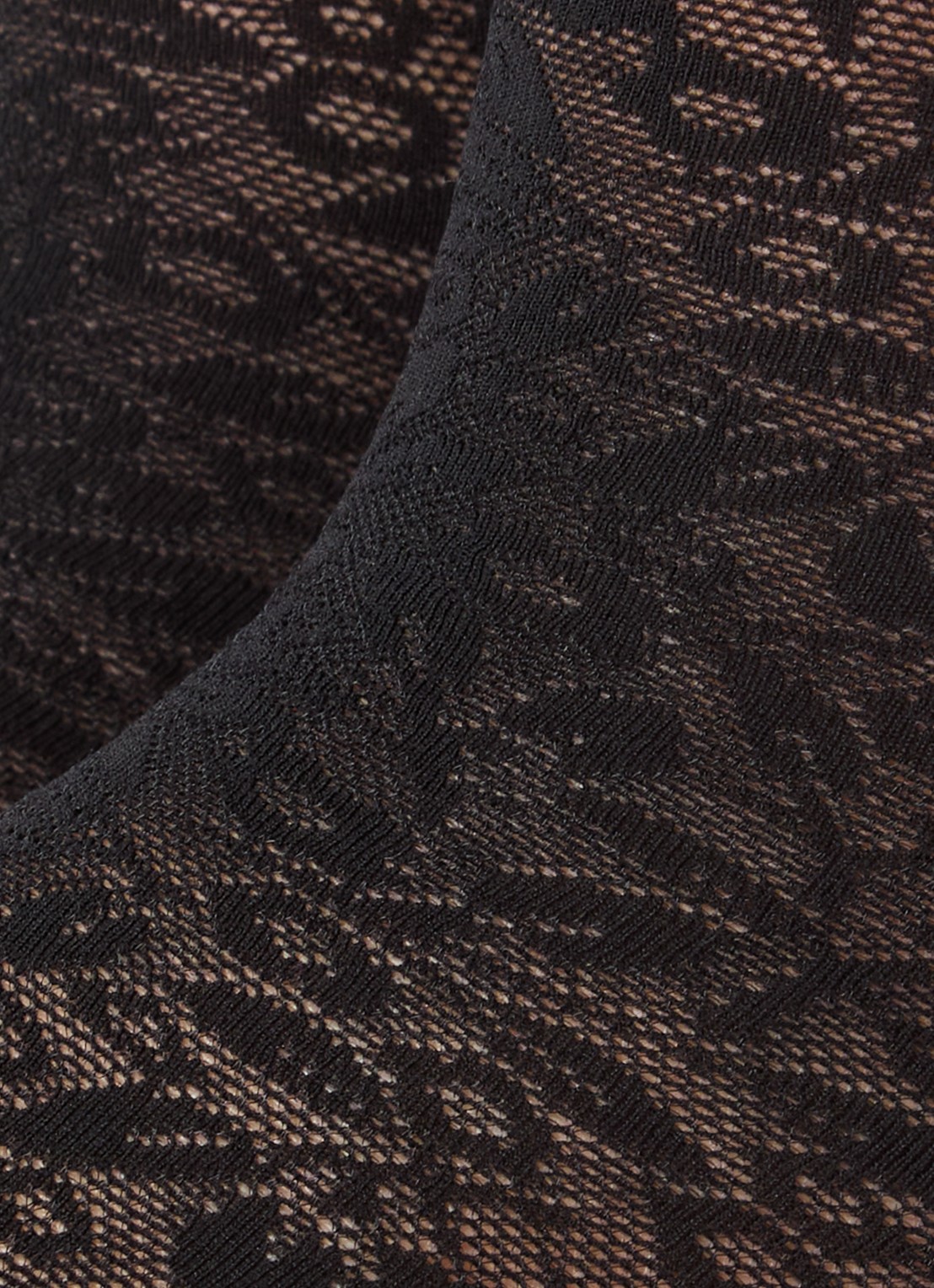 Wolford Bouquet kniekousen met bloemenprint in 30 denier - detail 3 zwart