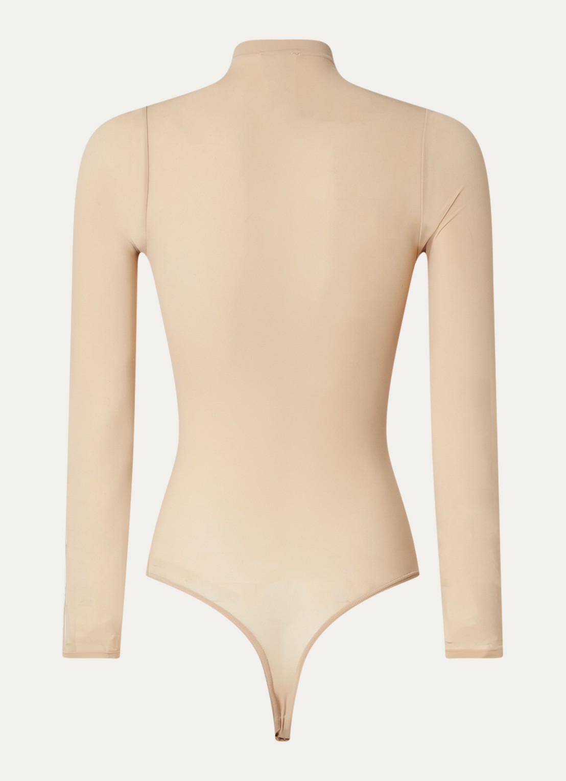 Wolford Buenos Aires stringbody met col - achterkant 3 donkerbeige