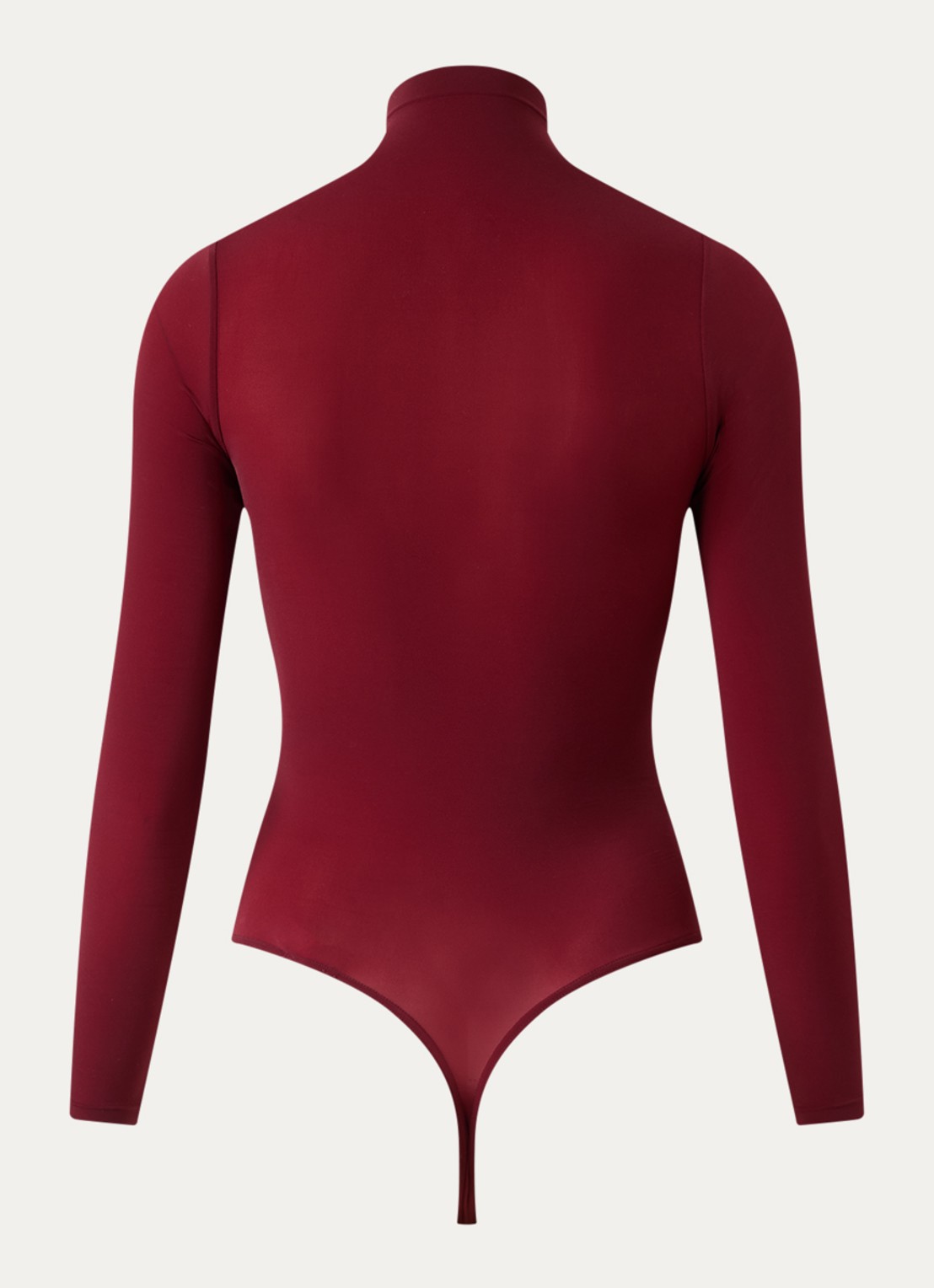 Wolford Buenos Aires stringbody met col - achterkant bordeauxrood
