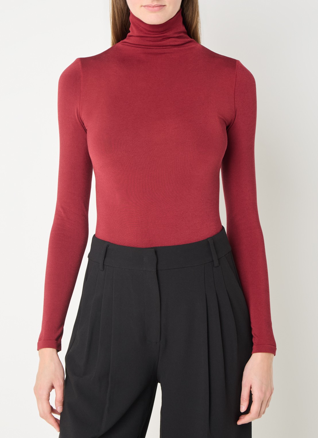Wolford Colorado body met col - detail 2 donkerrood