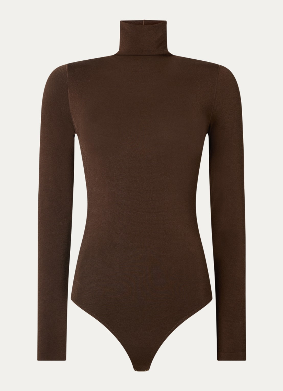 Wolford Colorado stringbody met col - voorkant donkerbruin