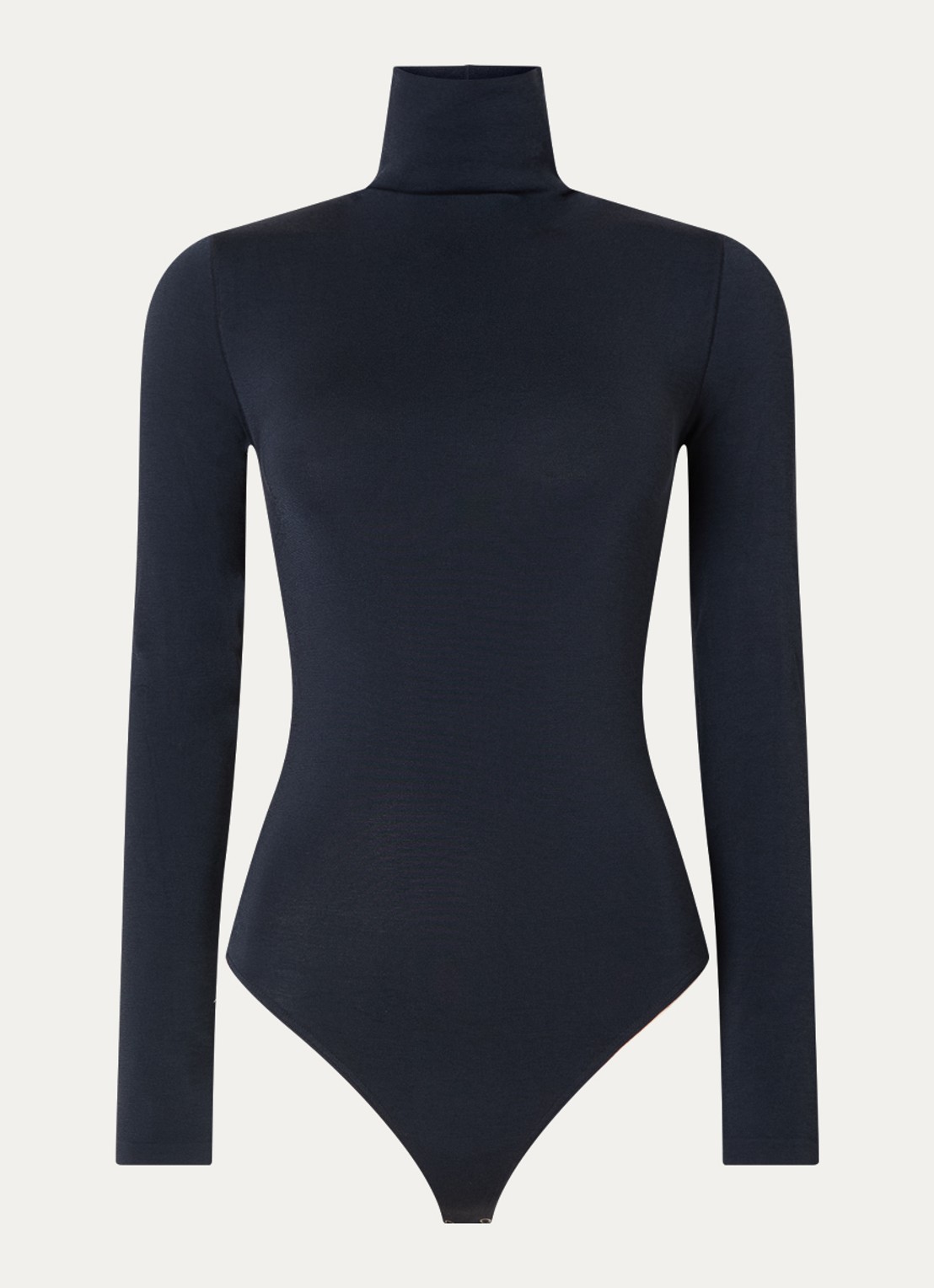 Wolford Colorado stringbody met col - voorkant donkerblauw