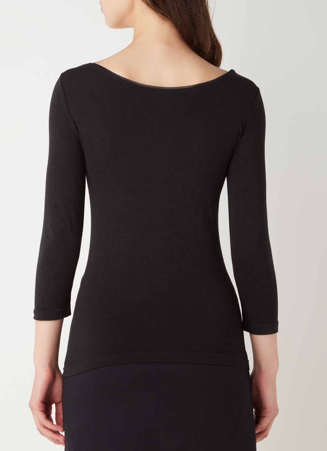 Wolford Cordoba naadloze longsleeve met driekwart mouw - achterkant 4 diepzwart