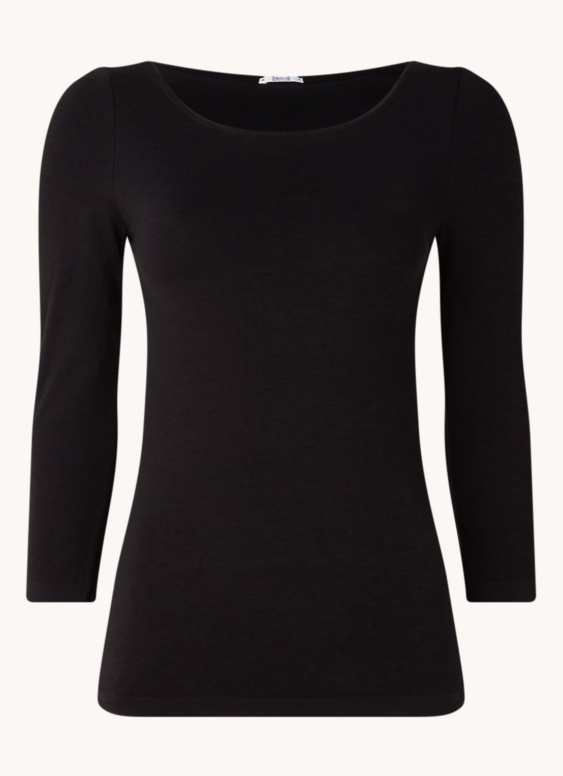 Wolford Cordoba naadloze longsleeve met driekwart mouw - voorkant diepzwart