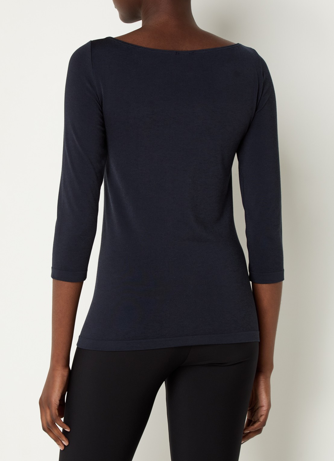 Wolford Cordoba top met boothals - achterkant 3 donkerblauw
