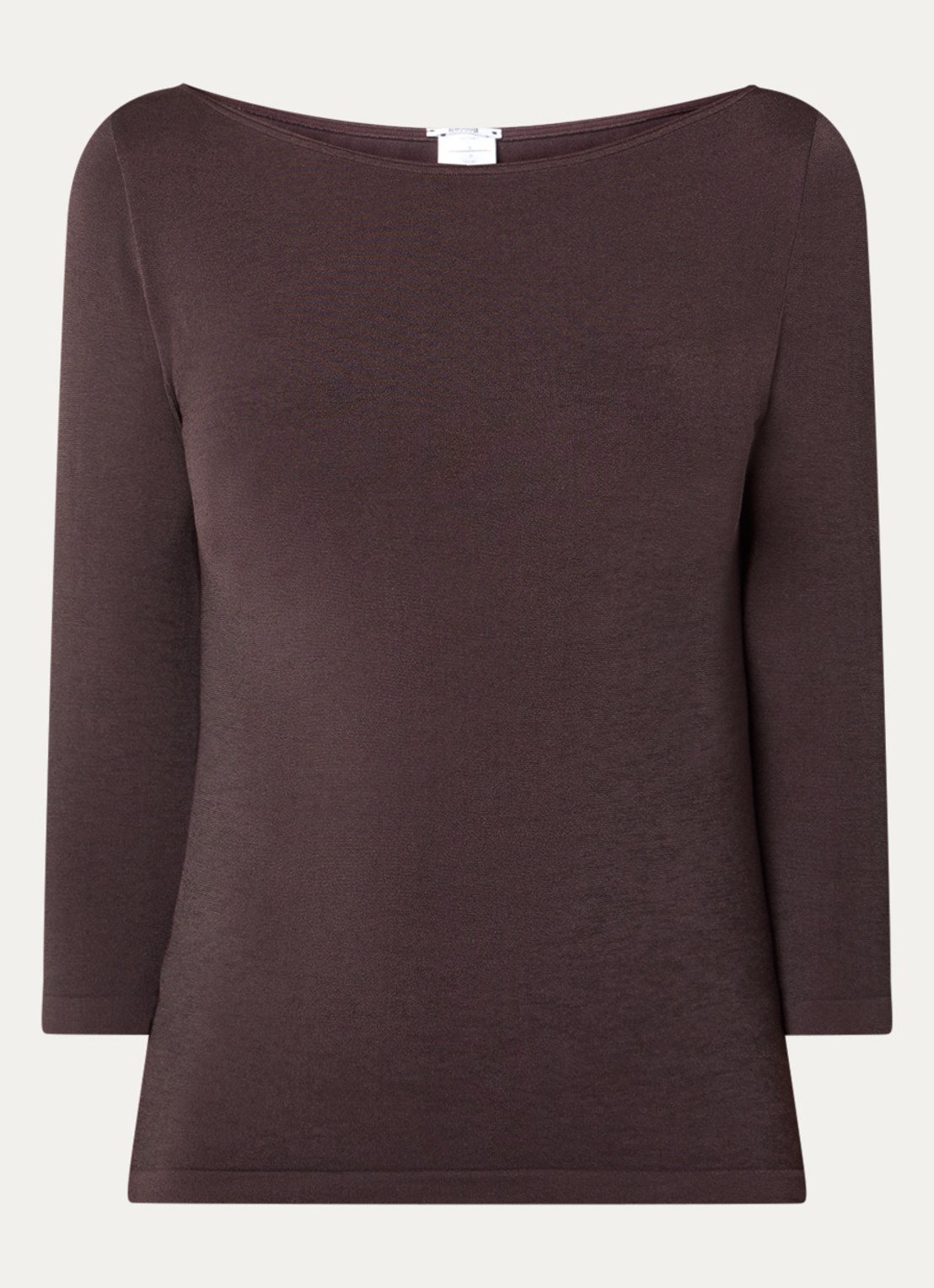 Wolford Cordoba top met boothals - voorkant donkerbruin