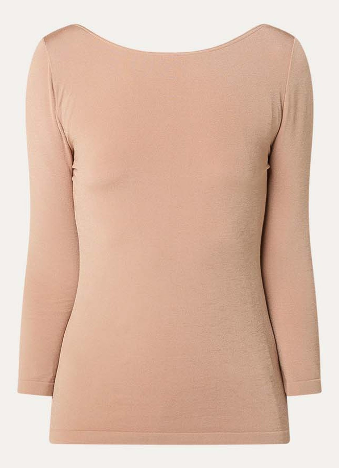 Wolford Cordoba top met boothals - voorkant camel