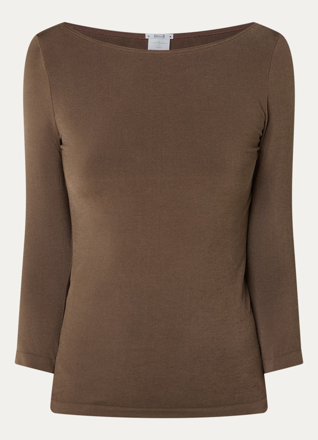 Wolford Cordoba top met boothals - voorkant 2 chocoladebruin