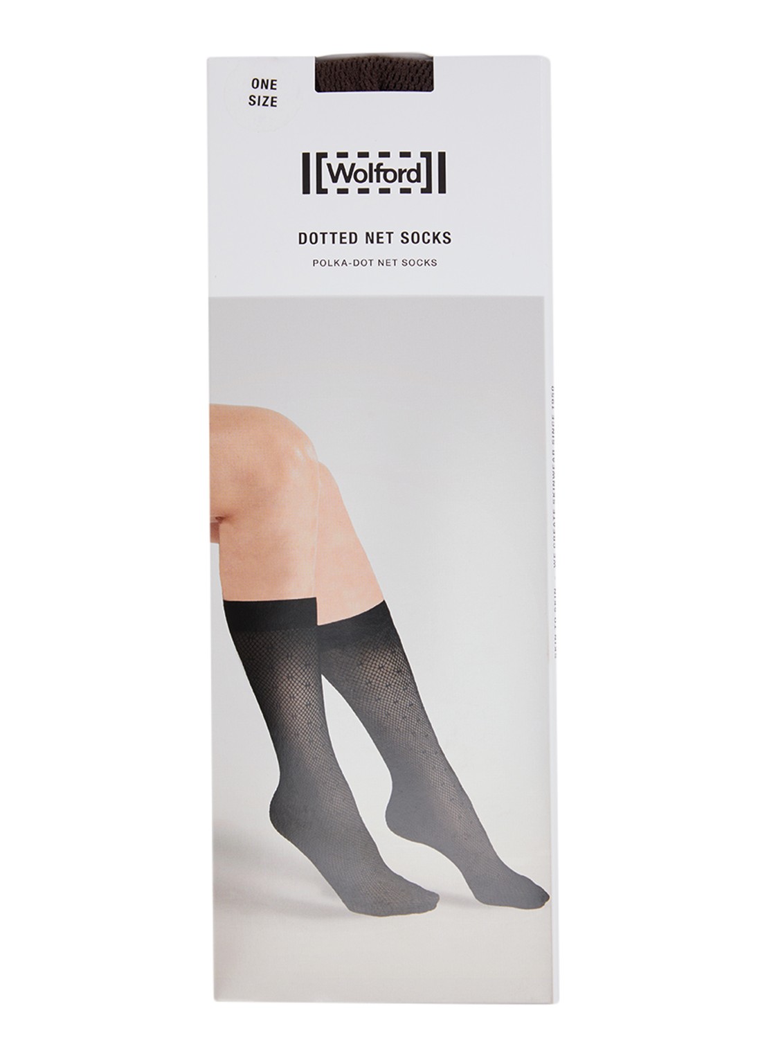Wolford Dotted net pantykousen  - voorkant donkerbruin