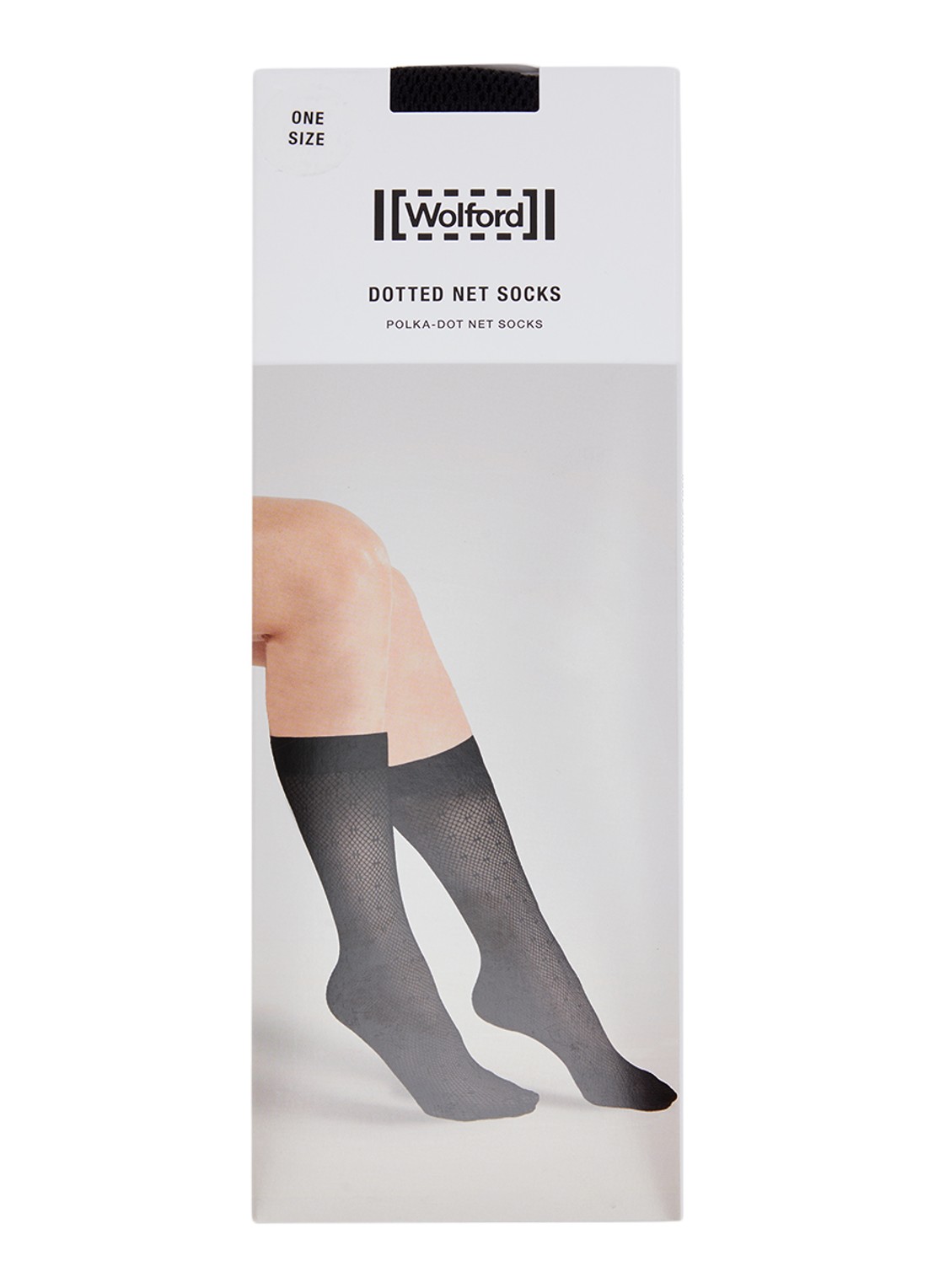 Wolford Dotted net pantykousen  - voorkant zwart
