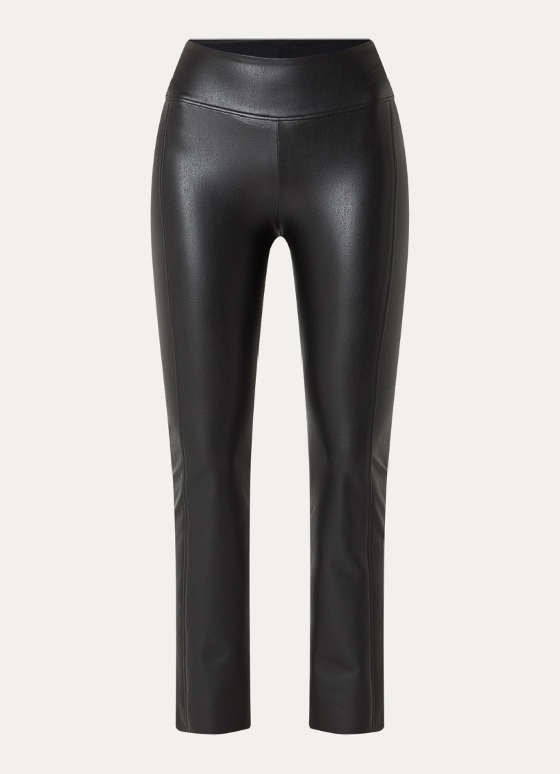 Wolford Edie high waist slim fit broek van imitatieleer - voorkant 3 zwart
