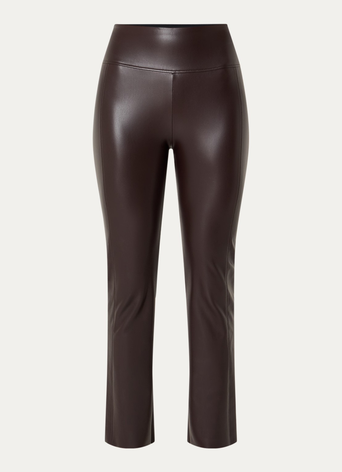 Wolford Edie high waist slim fit broek van imitatieleer - voorkant 2 aubergine