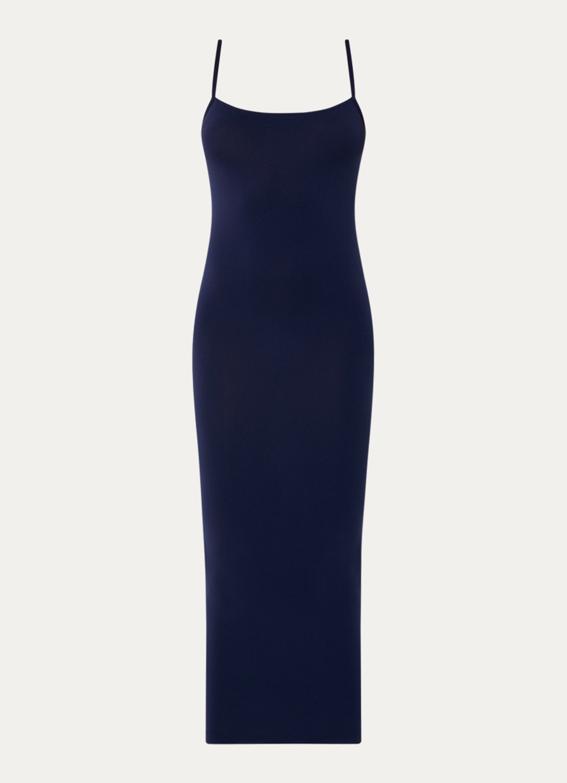 Wolford Fatal maxi jurk met spaghetti bandjes - voorkant donkerblauw