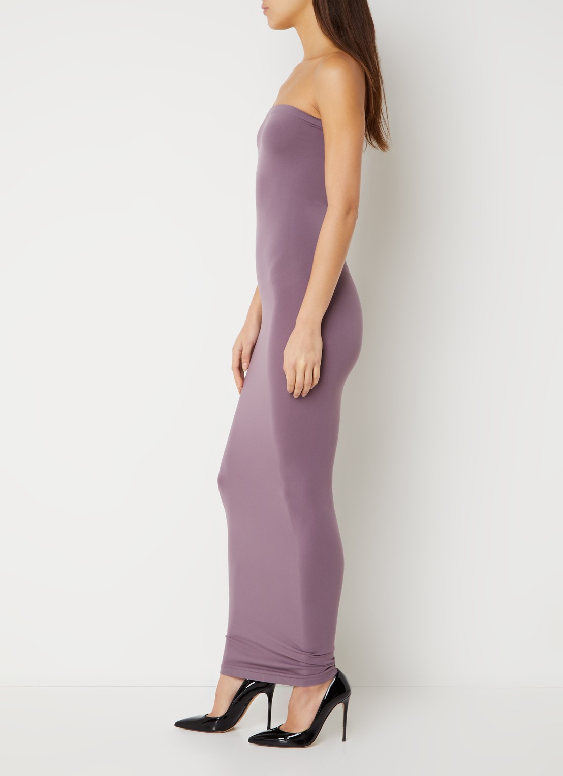 Wolford Fatal maxi jurk met stretch - voorkant 2 aubergine