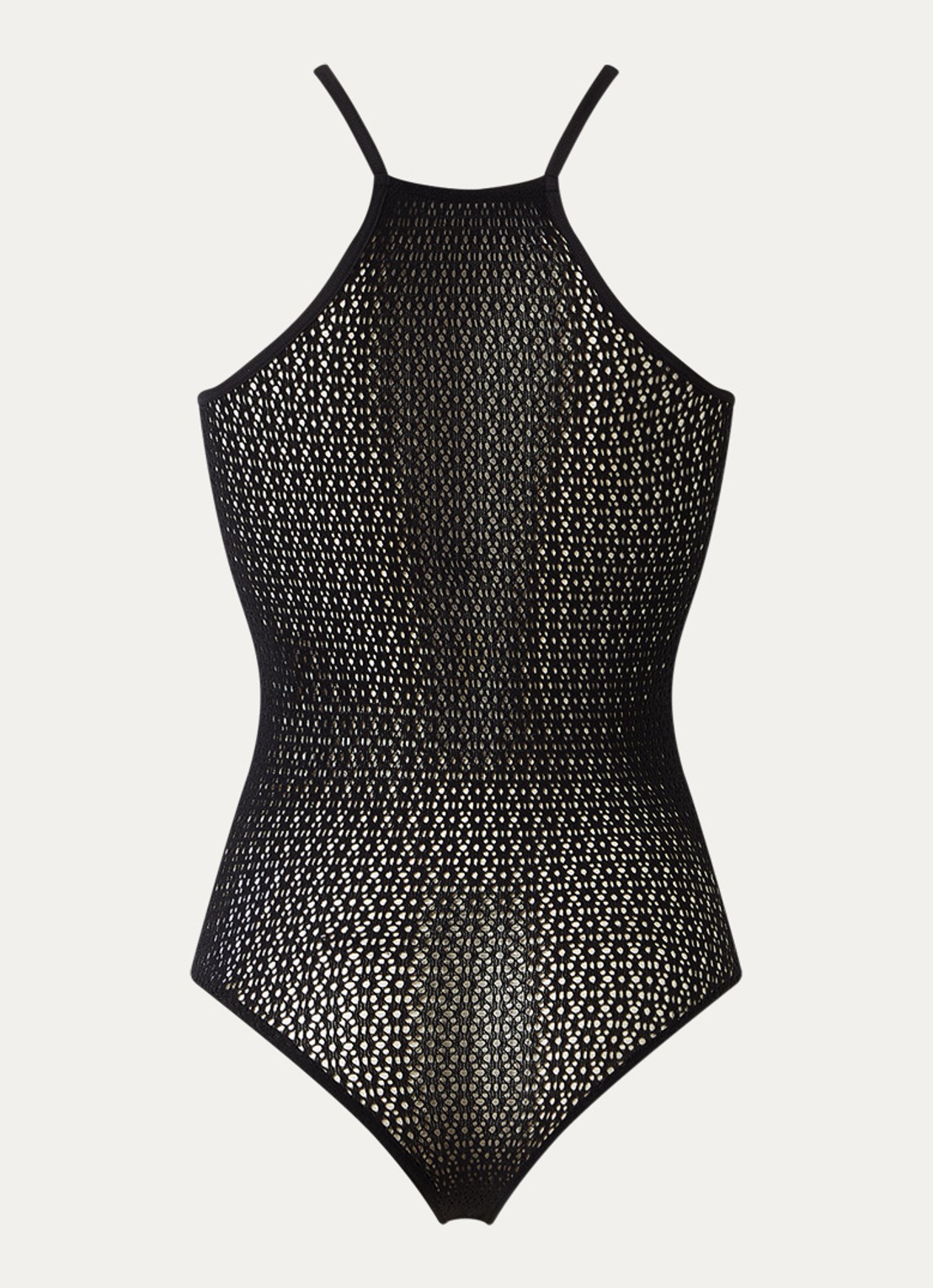 Wolford Graphic Floral string body met opengewerkt dessin - achterkant zwart