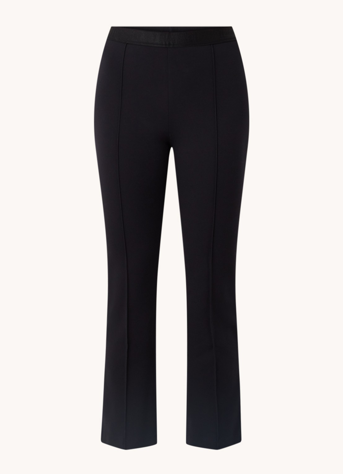 Wolford Grazia high waist flared fit cropped broek met siernaad - voorkant 3 zwart