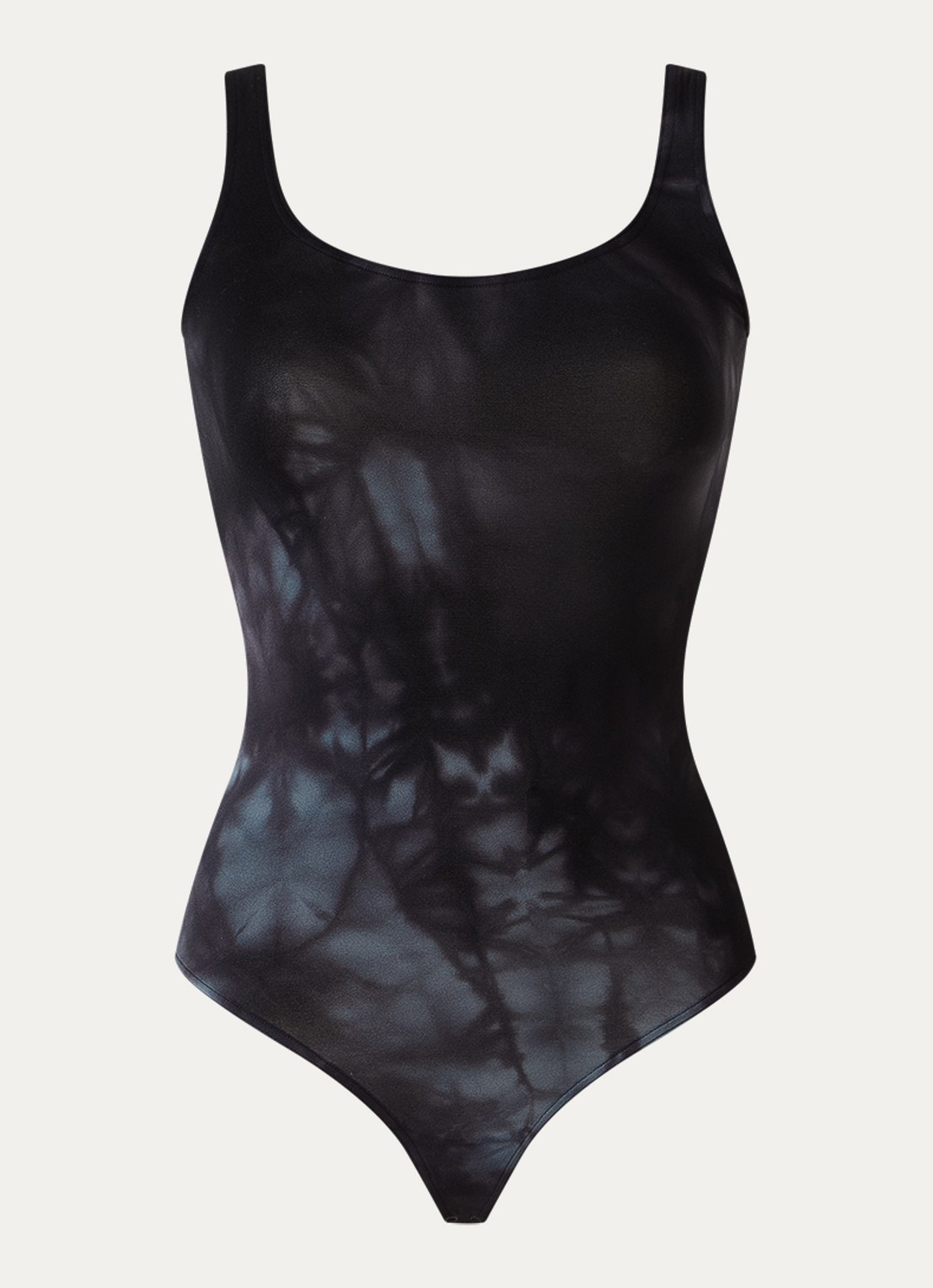 Wolford Ink Fatal string body met print - voorkant antraciet