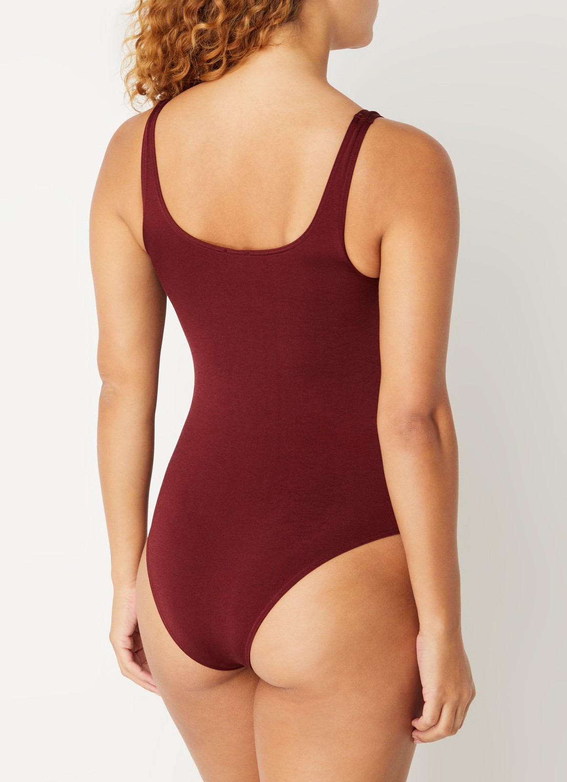 Wolford Jamaika body met ronde hals - achterkant 3 donkerrood