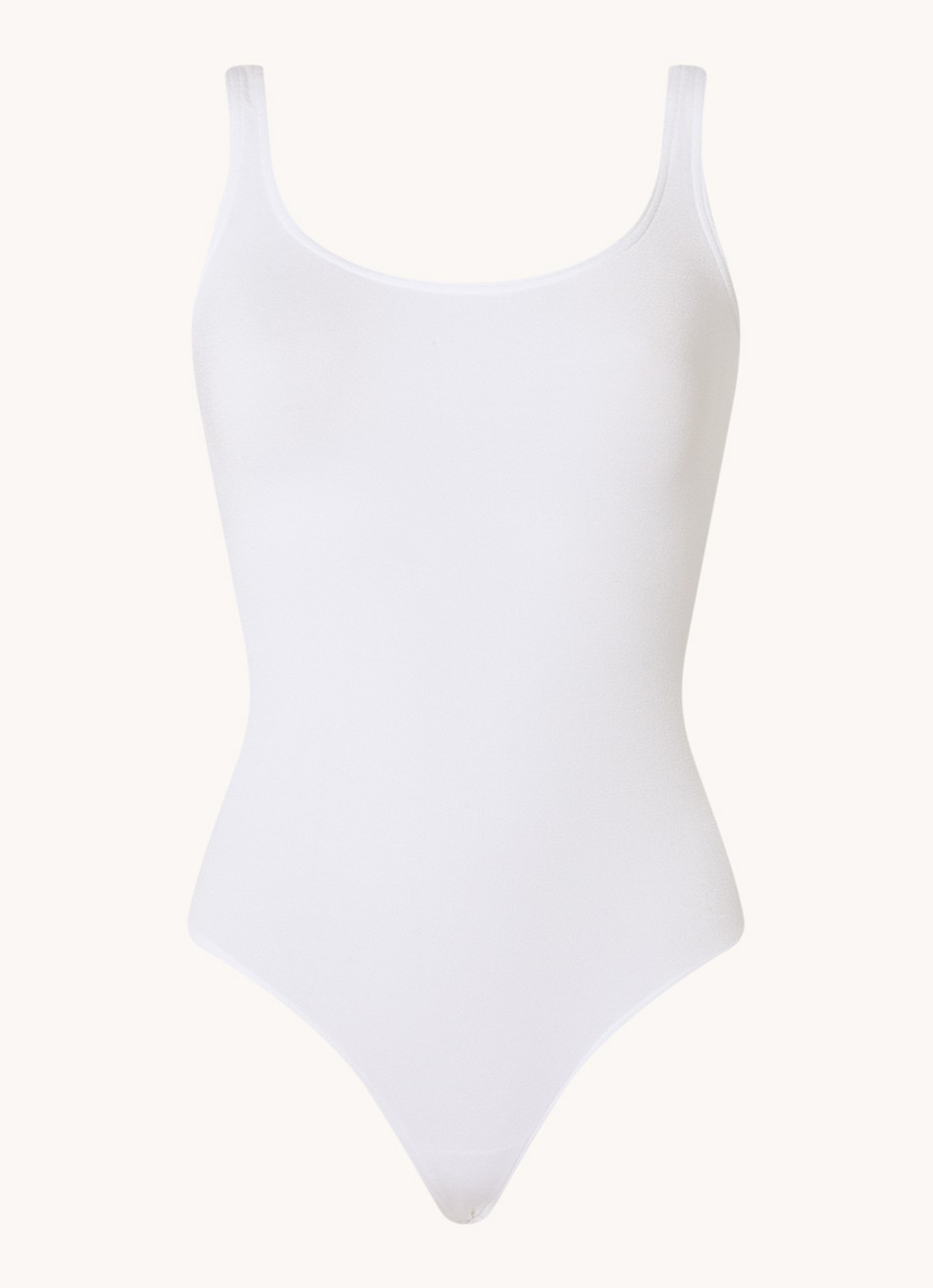 Wolford Jamaika stringbody met glanzende finish - voorkant wit