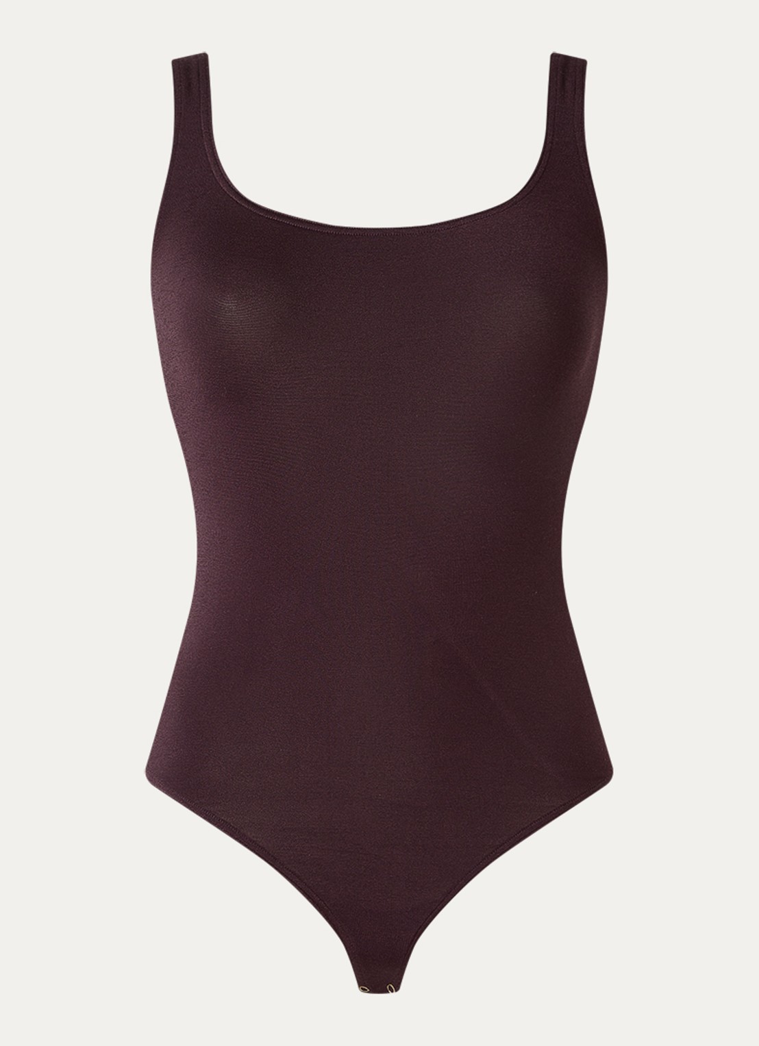 Wolford Jamaika stringbody met glanzende finish - voorkant 3 aubergine